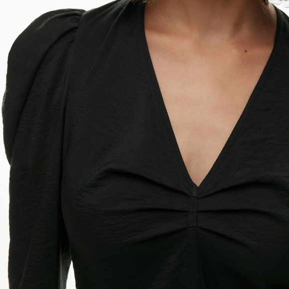Aritzia Wilfred black puff long sleeve Freda dress - size 2 (XS - Small) - Picture 3 of 10